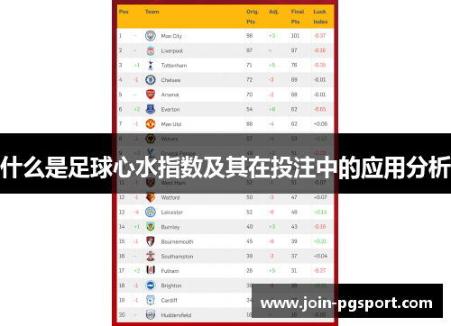 什么是足球心水指数及其在投注中的应用分析